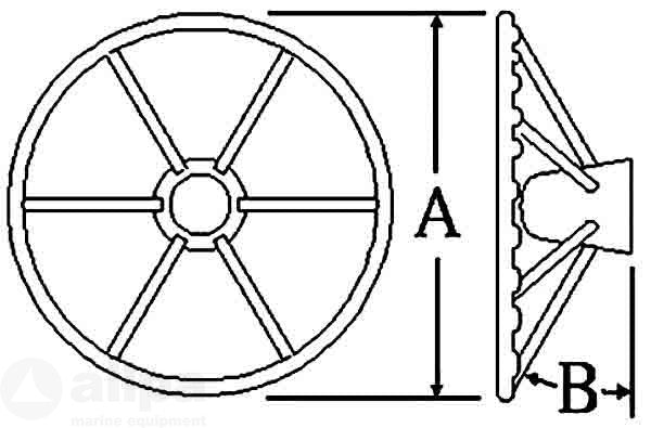 3-spaaks RVS sport stuurwiel met mahonie rand