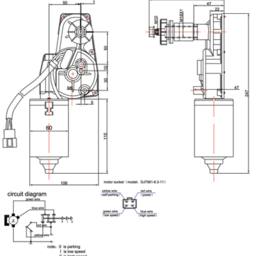 Allpa Ruitenwissermotor (ZD1330C) model 'Echo' - 12V/30W
