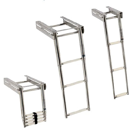 Telescopische zwemtrap voor montage onder zwemplatform / RVS