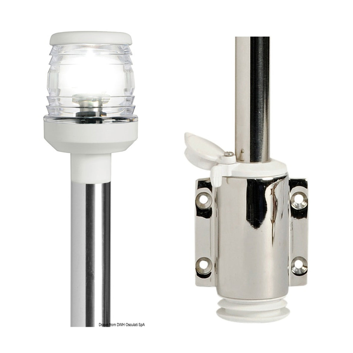 360° Uittrekbare paal met witte plastic LED-lamp - 100cm