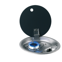 allpa Gaskomfoor rond met 1-pits gas inbouw met glasplaat, Ø340x80mm