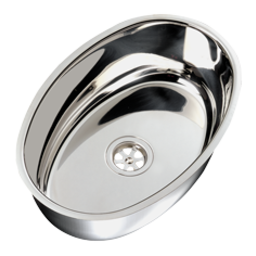 allpa RVS spoelbak, ovaal, 385x265x130mm