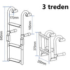 Zwemtrap klapbaar / RVS - Breedte 250mm