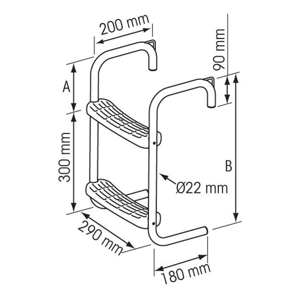 Steiger of bijbootladder / RVS